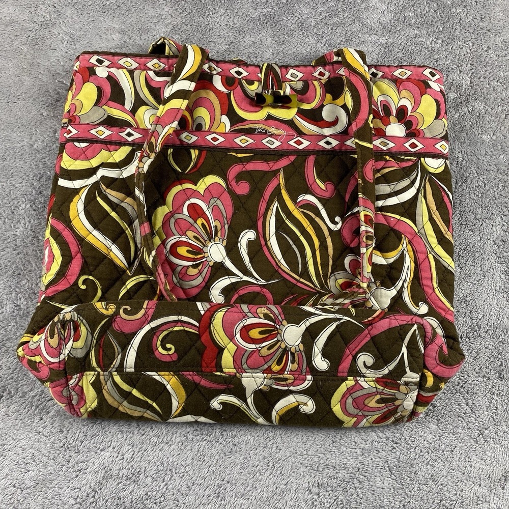 Vera Bradley Morgan Puccini Tote Bag Purse Handbag‎ Hobo Brown Paisley Floral